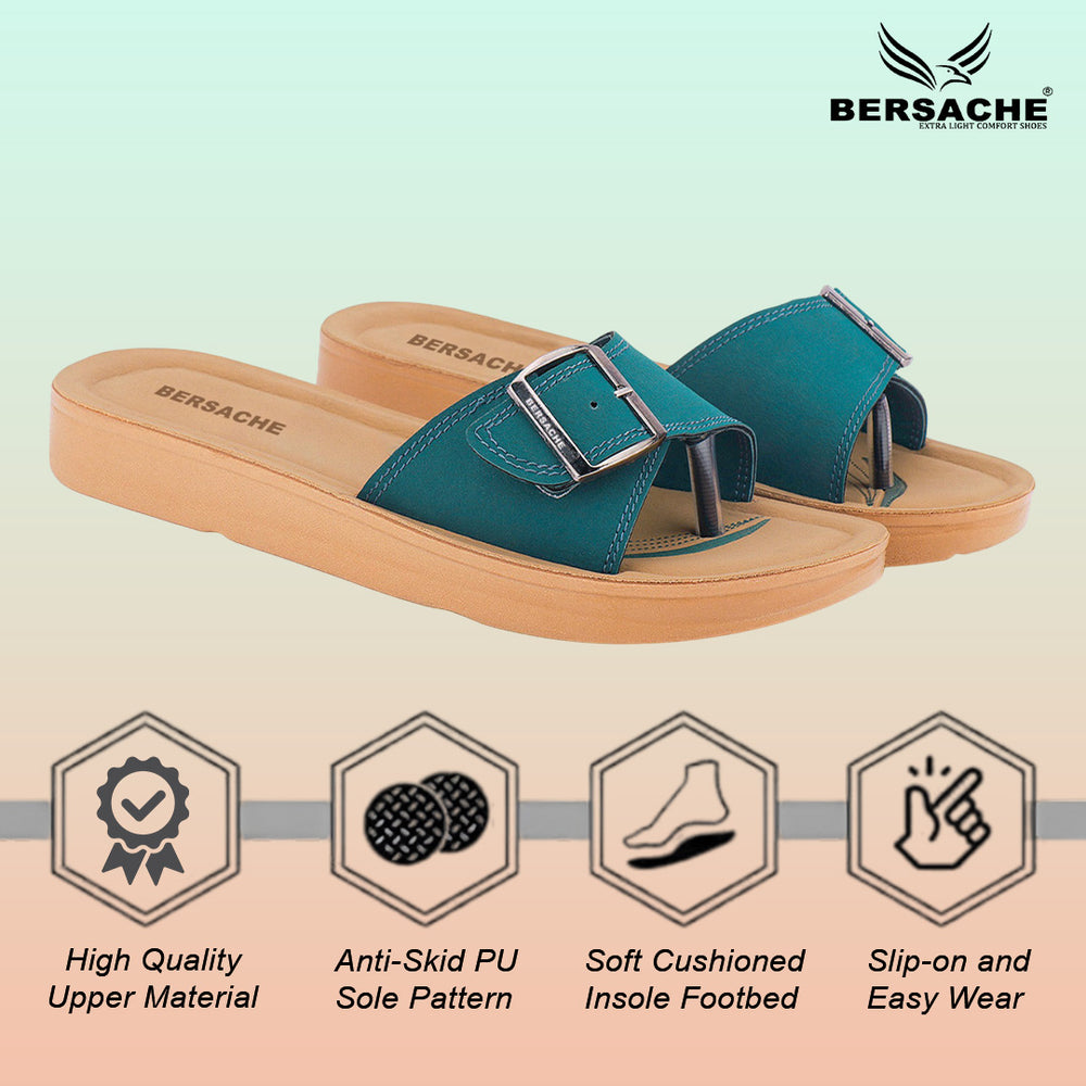 Bersache Extra Soft Classic Casual with  Regular wear with Ultra Soft & Flexibility Technology Sandal For Women's/Girl's-Green-6228