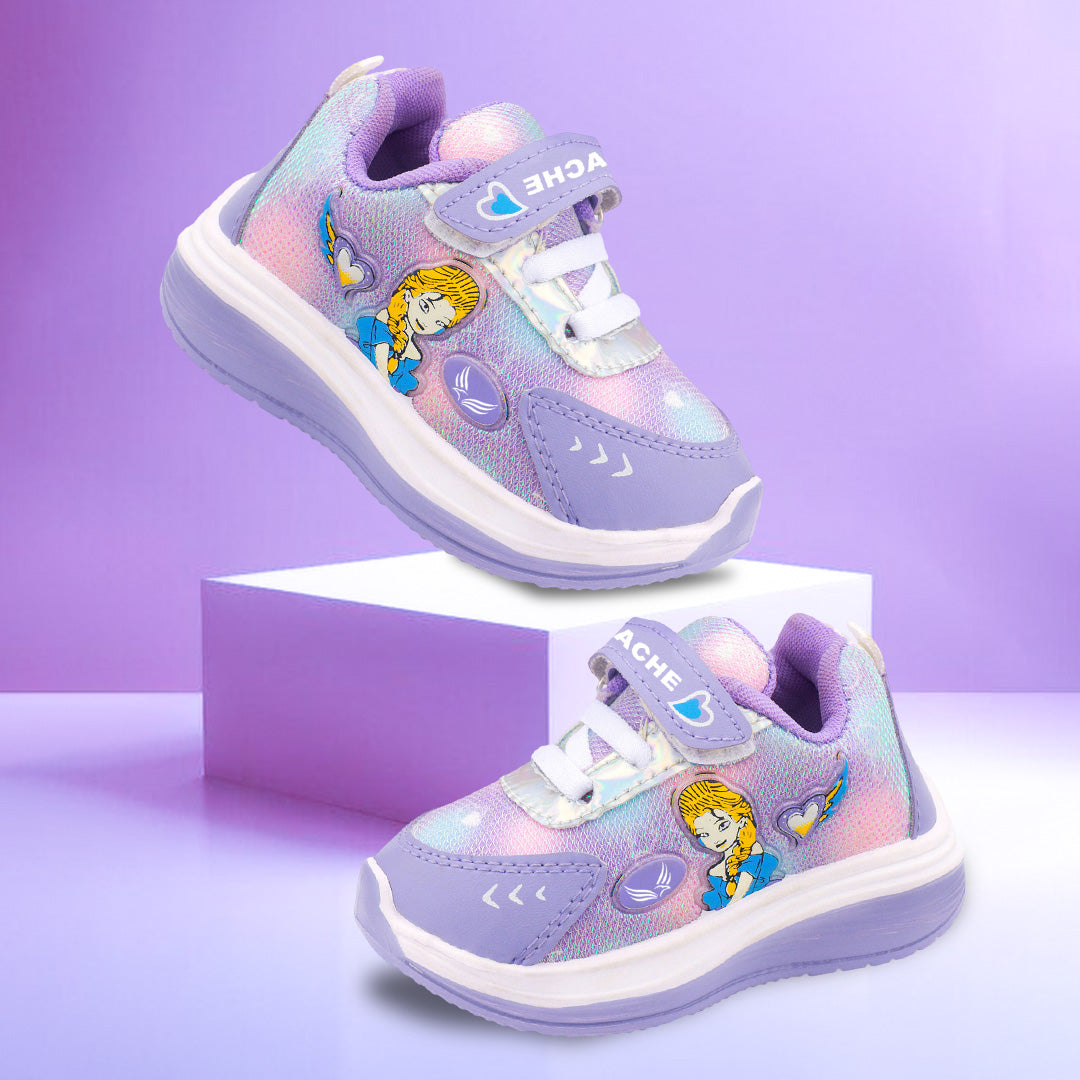 Bersache Premium Sports,walking,Gym,cricket,Trending Running Shoes For Kid's - Purple -8075.
