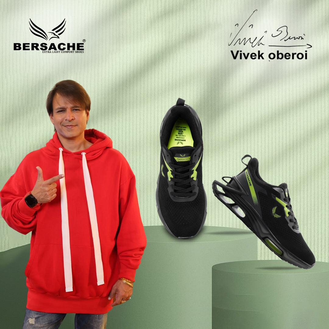Bersache Premium Casual ,Gym, Trending Stylish Running Shoes For Men  (9195-Black).