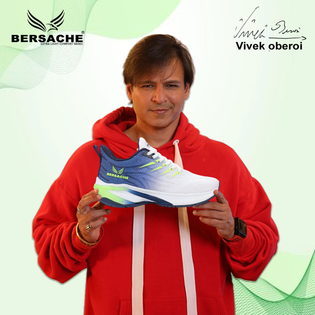 Bersache Casual Sneaker shoe for Men| Soft Cushioned Insole , Slip-Resistance Casuals For Men (Blue-White-9213).