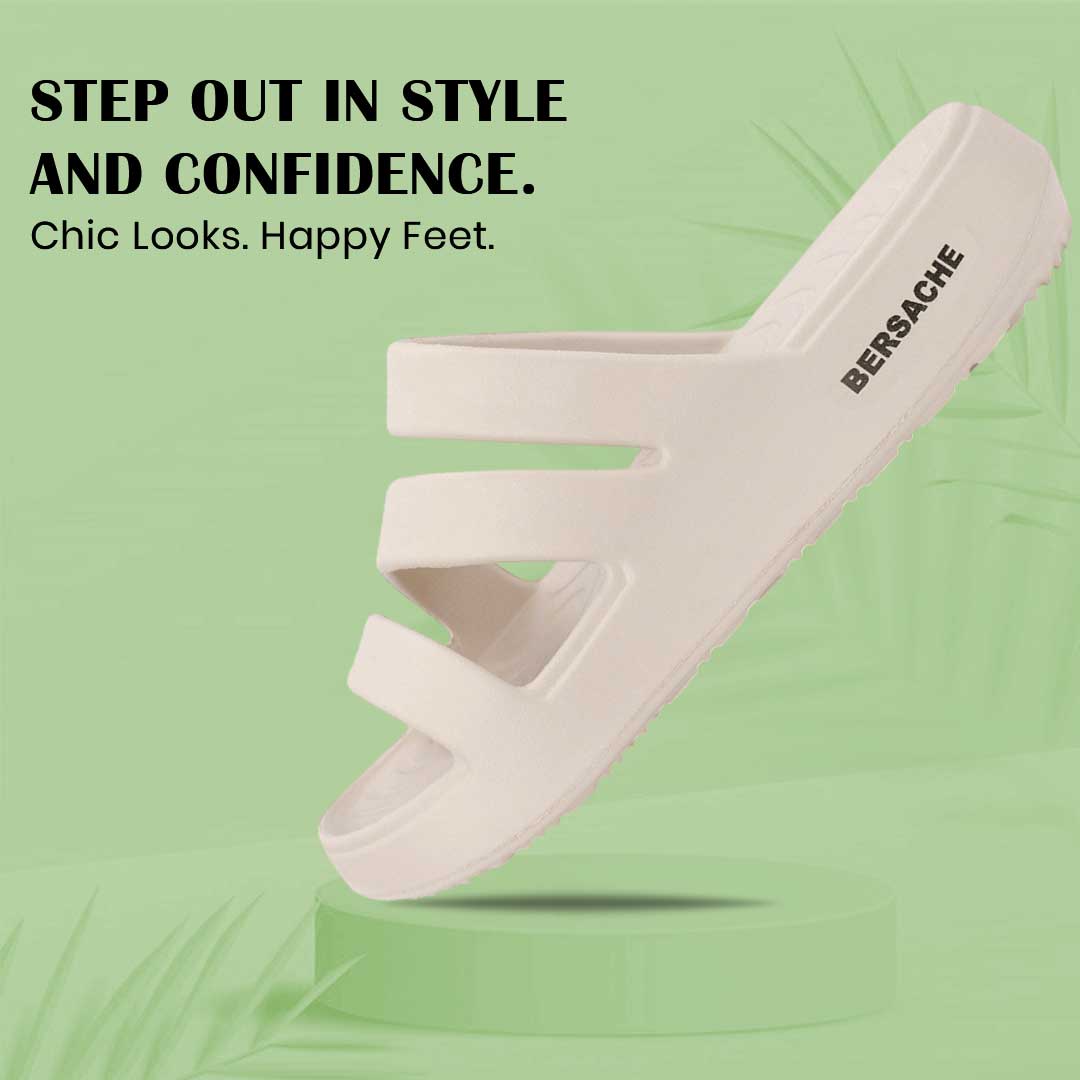 Bersache Extra Soft Classic Casual  with  Regular wear with Ultra Soft & Flexibility Technology Flip-Flop for Women's-(6311-Beige)
