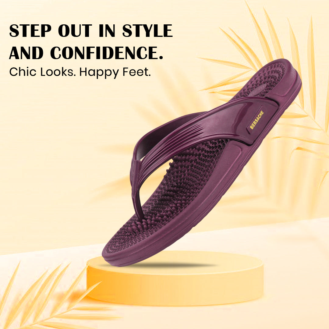 Bersache Extra Soft Classic Casual  with  Regular wear with Ultra Soft & Flexibility Technology Flip-Flop for Women's-(6333-Maroon).