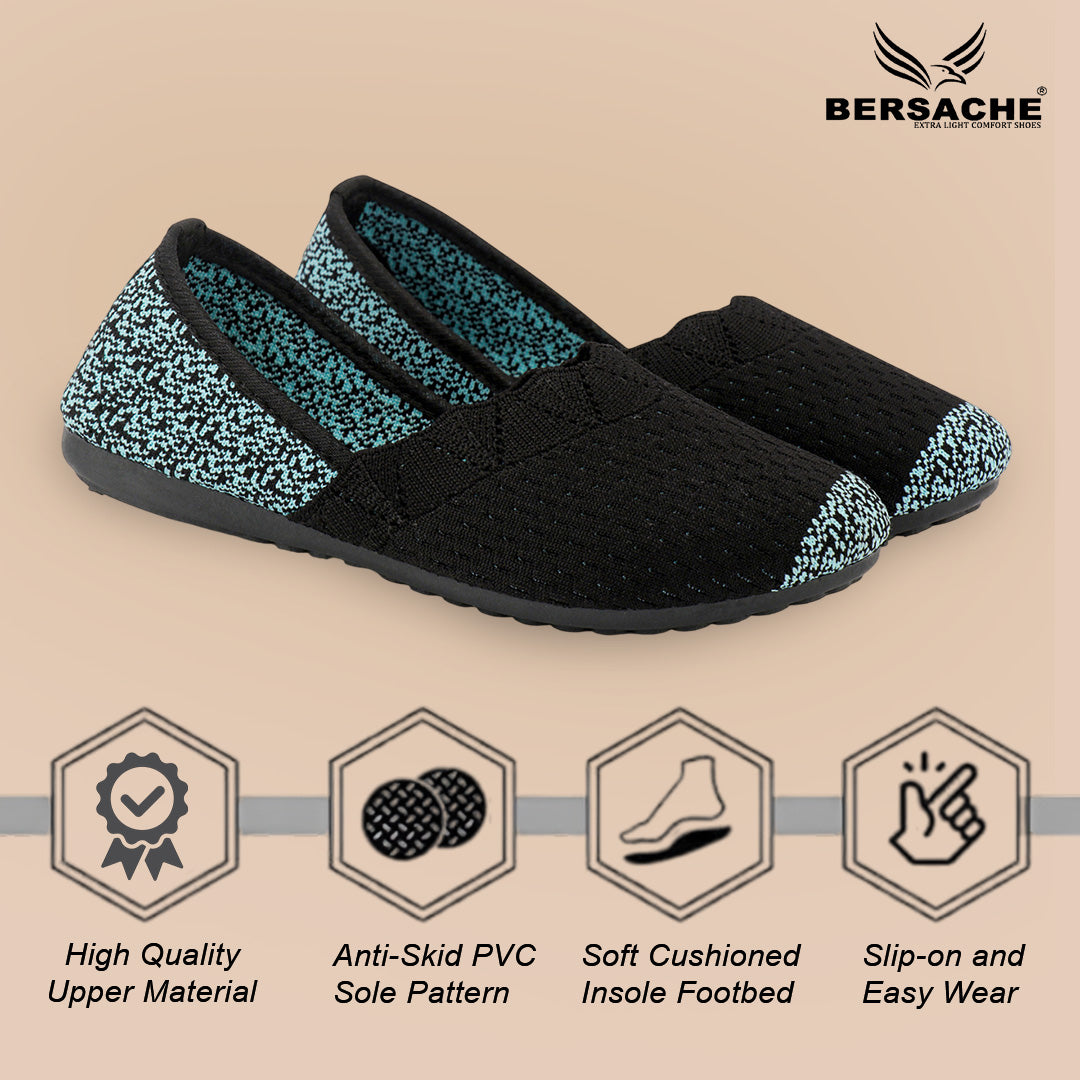 BERSACHE Women's Belly – Lightweight, Breathable & Comfortable Daily Wear Shoes(Green-6274).