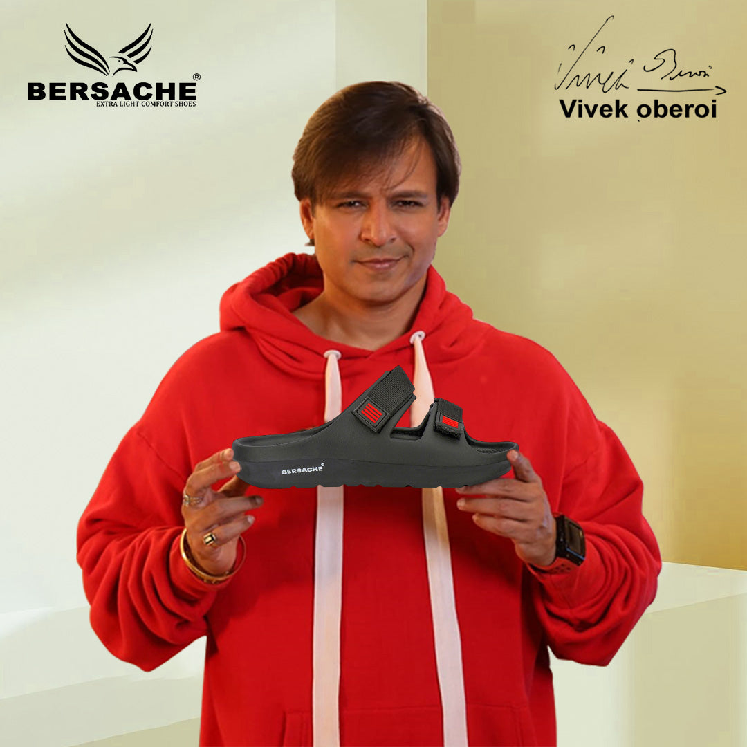 Bersache Extra Soft Classic Casual with  Regular wear with Ultra Soft & Flexibility Technology Slipper For Men's & Boy's-(Black-6266)