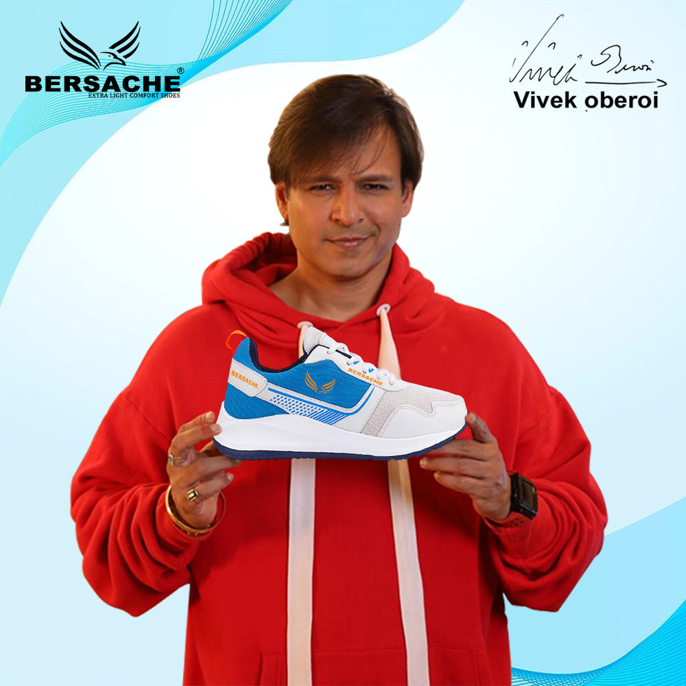 Bersache Lightweight Casual Sneaker Shoes For Men (White-8108)