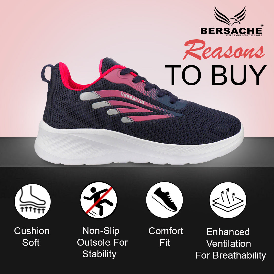 Bersache Premium Sports ,Gym, Trending Stylish Running Colour Changing shoes for Women (8095-Red)