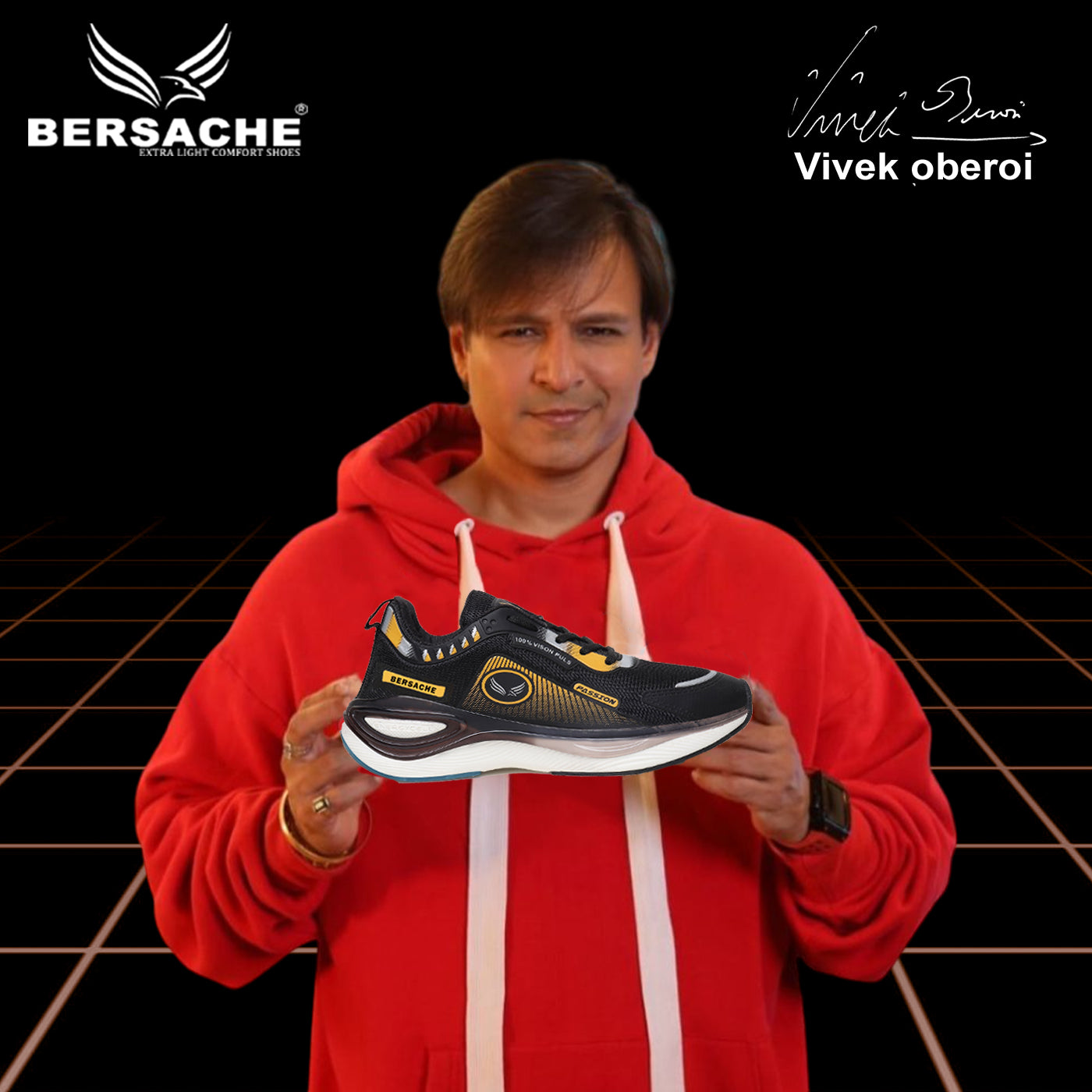 Bersache Premium Sports ,Gym, Trending Stylish Running Shoes For Men  (9199-Black).
