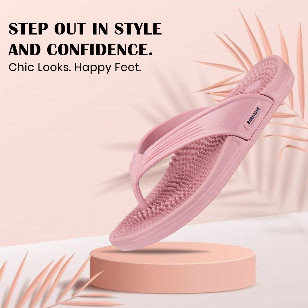 Bersache Extra Soft Classic Casual  with Regular wear with Ultra Soft & Flexibility Technology Sandals for Women's-(6334-Pink).