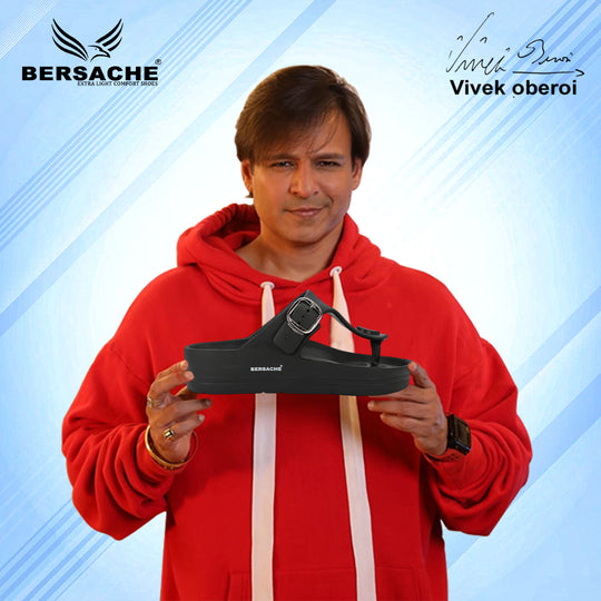 Bersache Extra Soft Classic Casual CHAPPAL with  Regular wear with Ultra Soft & Flexibility Technology  Slippers for Men's-(6288-Black)