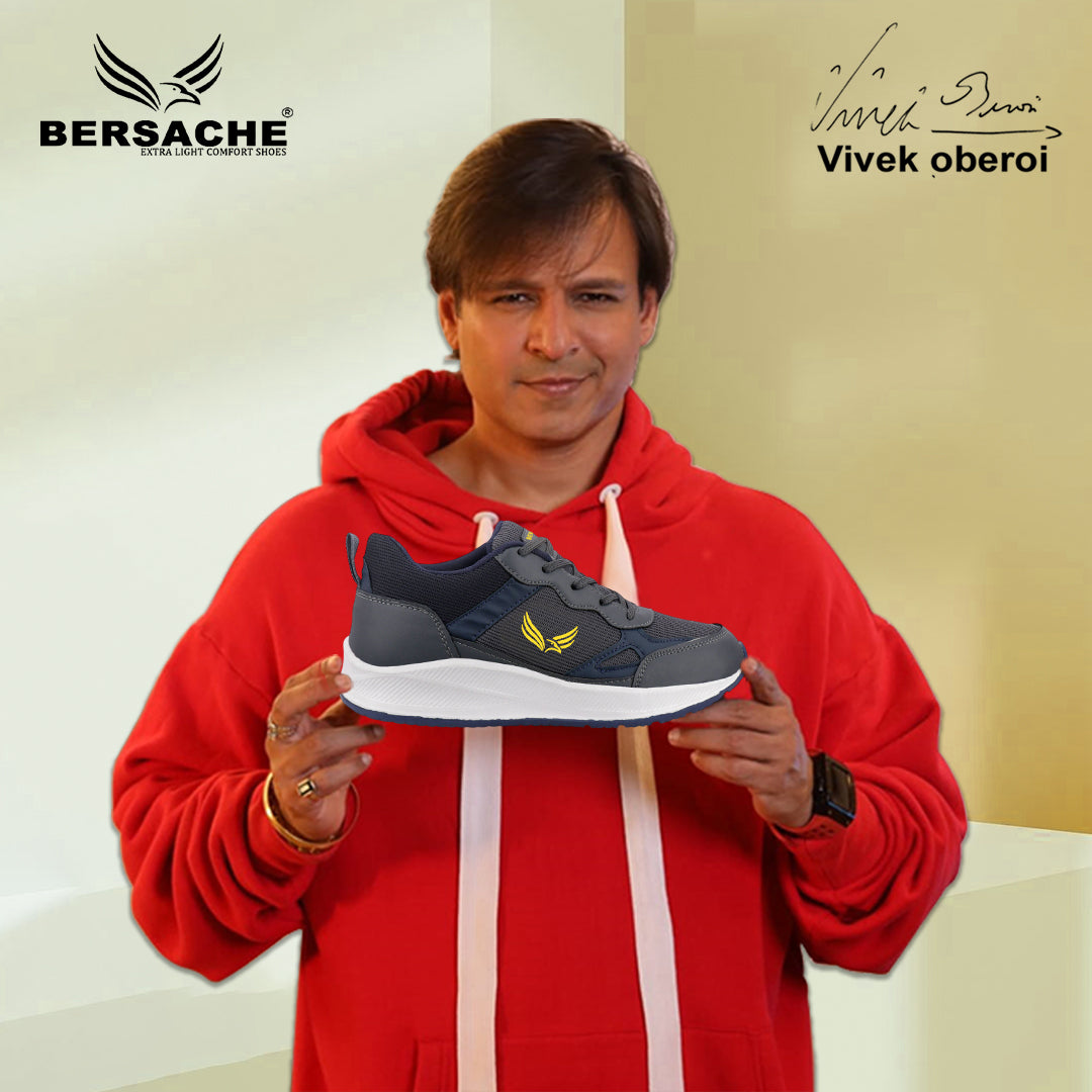 Bersache Casual Sneaker shoe for Men| Soft Cushioned Insole , Slip-Resistance Casuals For Men (Dark-Gray-8125)