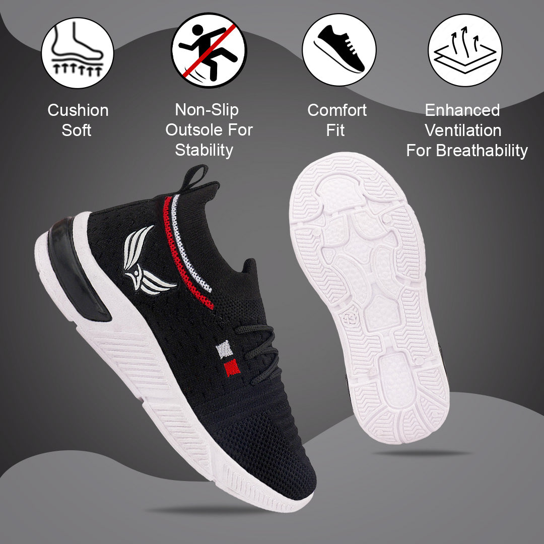 Bersache Casual Sneaker shoe for Kids|Soft Cushioned Insole,Slip-Resistance Casuals For Kids - Black -8082.