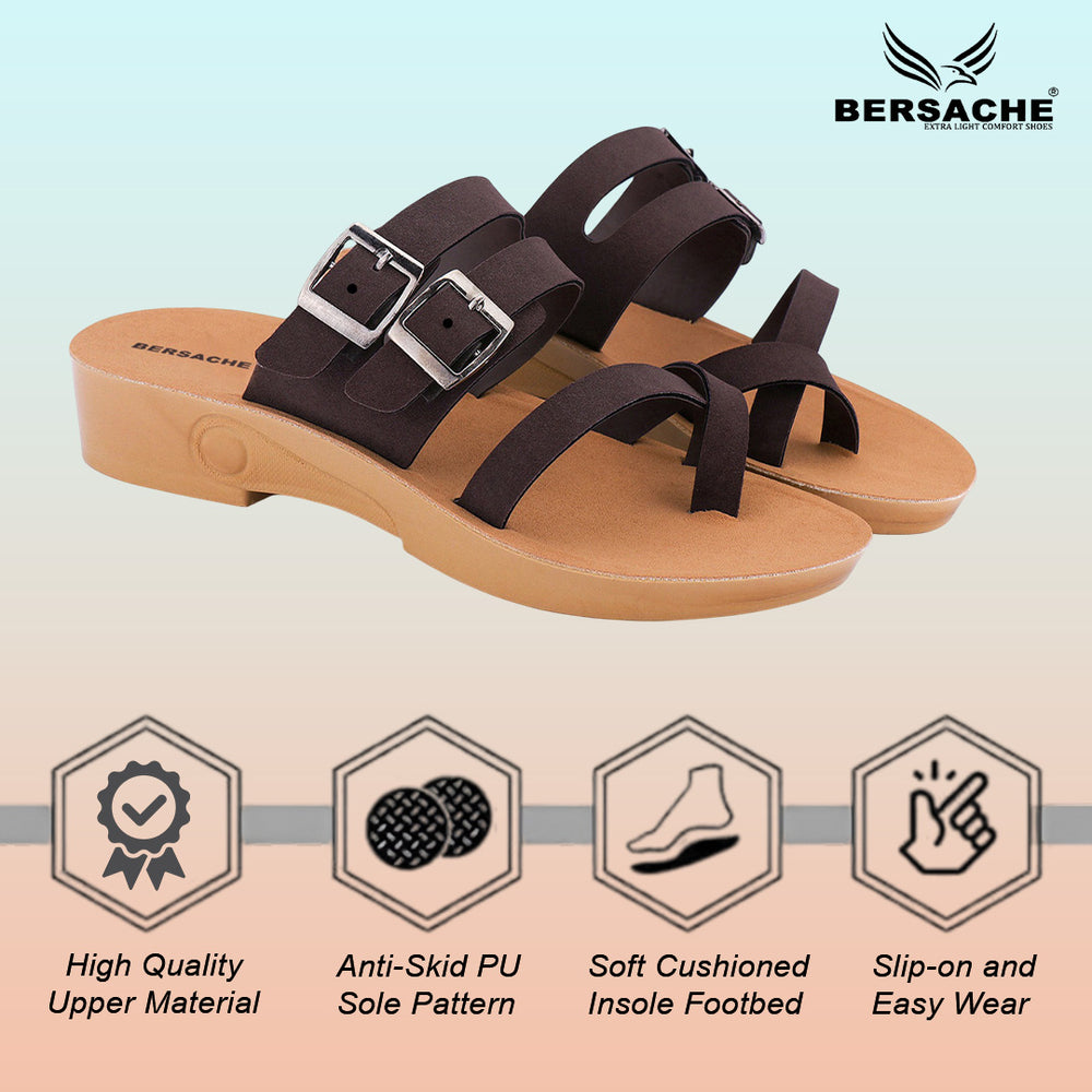 Bersache Extra Soft Classic Casual with  Regular wear with Ultra Soft & Flexibility Technology Flip Flop For women's/Girl's-(Black-6239)