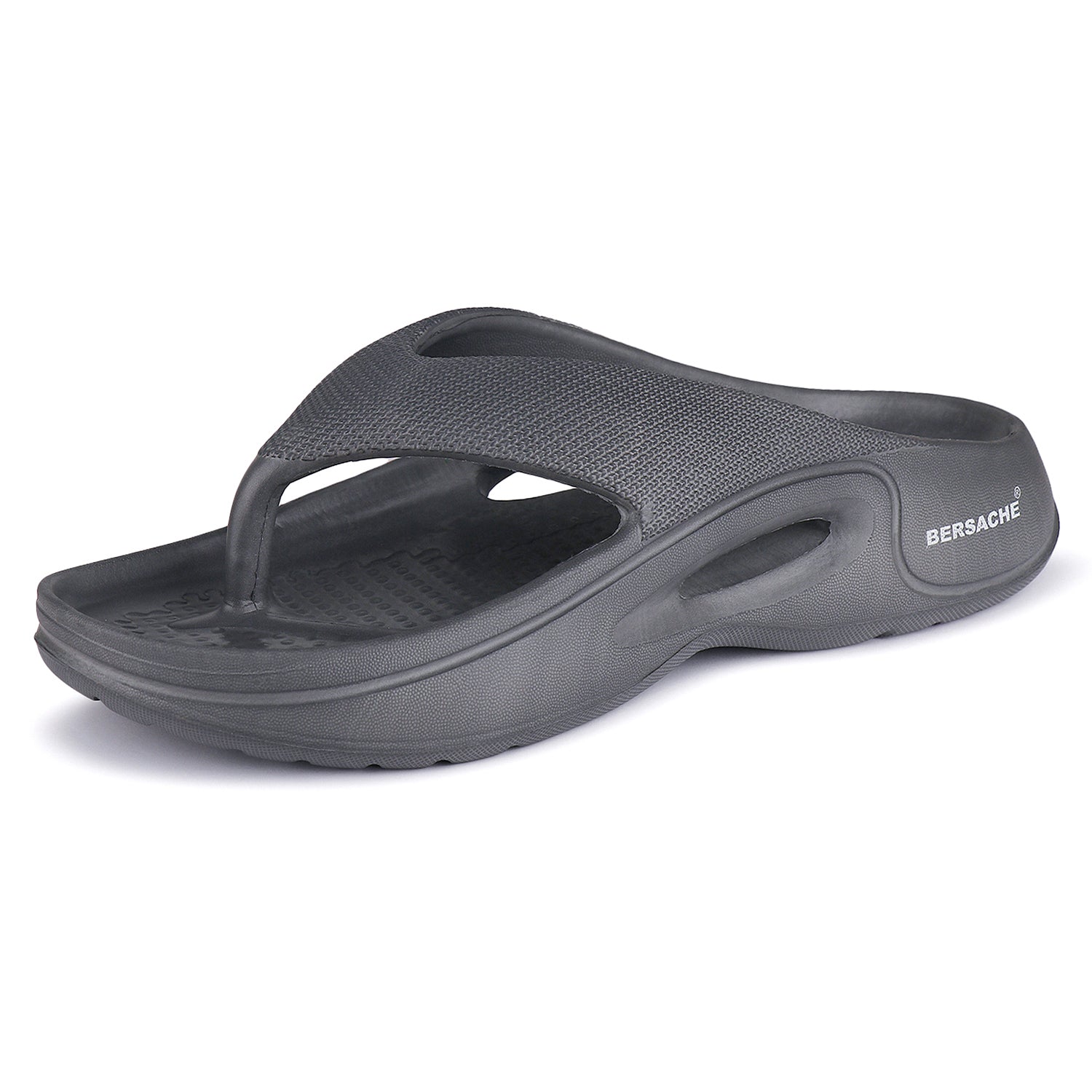 Bersache Extra Soft Classic Casual with Back Strap Regular wear with Ultra Soft & Flexibility Technology Flip-Flop for Men's/ Boy's-Grey 6066