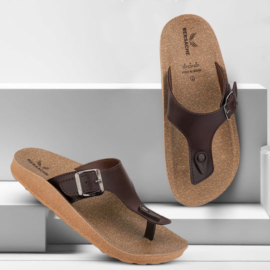 Bersache Extra Soft Classic Casual with  Regular wear with Ultra Soft & Flexibility Technology Flip-Flop for Men's & Boy's (6211-Brown)