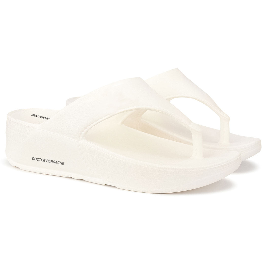 Doctor Bersache Newly Launched Orthopedic Comfort Slippers for Men | Diabetic Friendly | Extra Cushioning | Arch Support | Pain Relief | White-DB -112