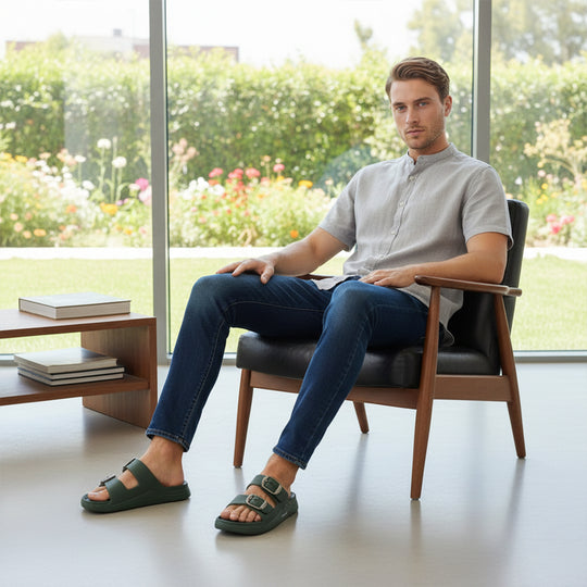 Bersache Extra Soft Classic Casual CHAPPAL with  Regular wear with Ultra Soft & Flexibility Technology  Slippers for Men's-(6284-Green)