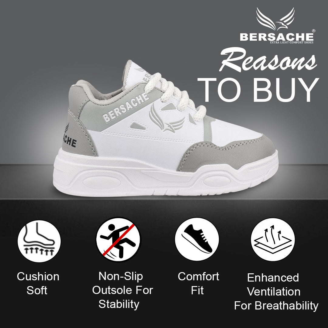 Bersache Premium Sports,walking,Gym,cricket,Trending Running Shoes For Kid's - Gray-6279.