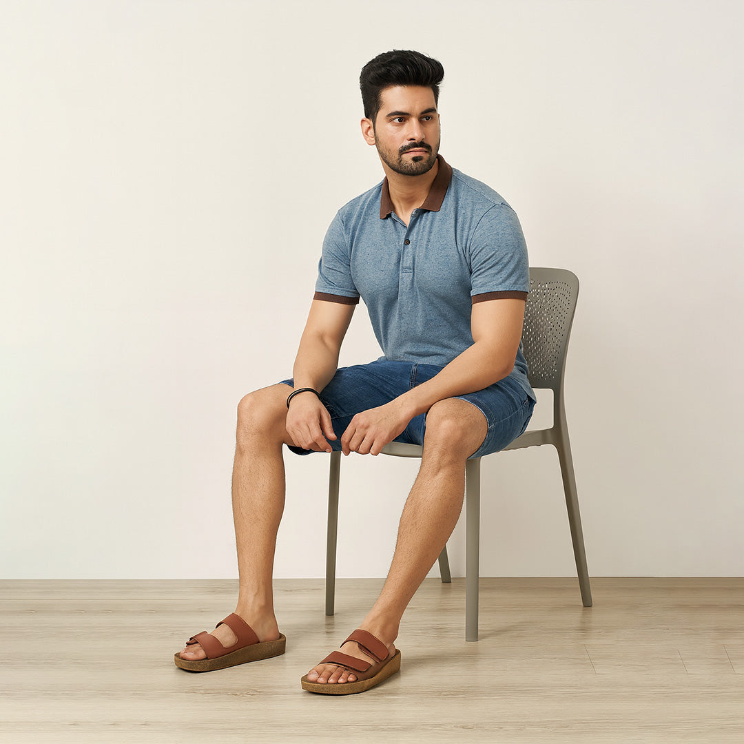 Bersache Extra Soft Classic Casual with Back Strap Regular wear with Ultra Soft & Flexibility Technology Flip-Flop for Men's/ Boy's-(Brown-6221)