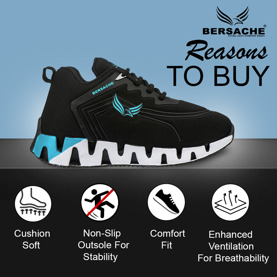 Bersache Premium Sports,walking,Gym,cricket,Trending Running Shoes For Kid's - Blue -8099.