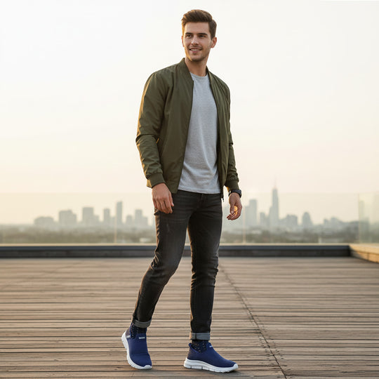 Bersache Premium Sports,Gym, Trending Stylish Running Shoes For Men (8078-Blue)