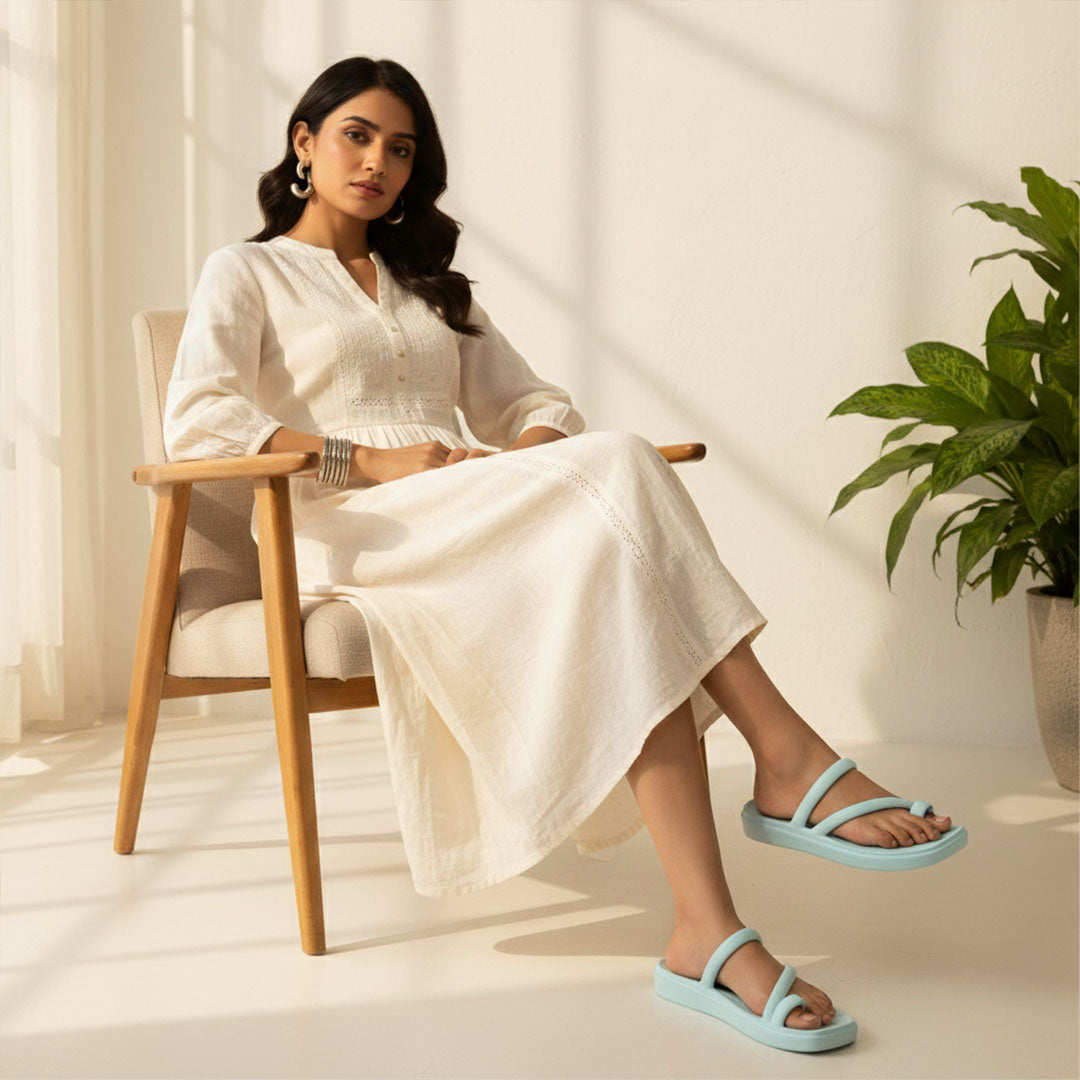 Bersache Extra Soft Classic Casual  with  Regular wear with Ultra Soft & Flexibility Technology Sandal for Women's-(6303-Blue).
