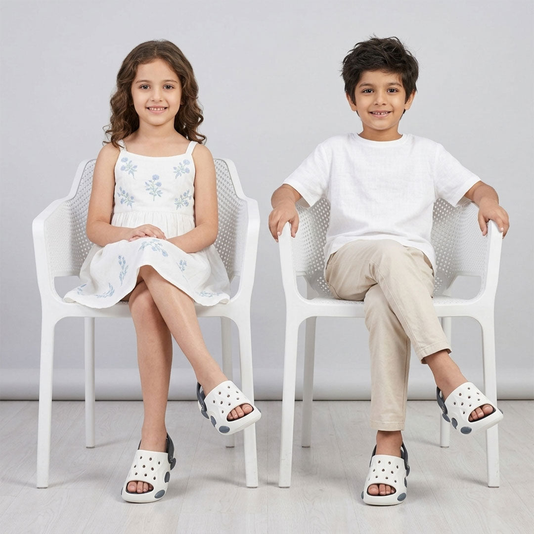 Bersache Extra Soft Classic Casual CHAPPAL with  Regular wear with Ultra Soft & Flexibility Technology Sandal for Kids's - White-6323.