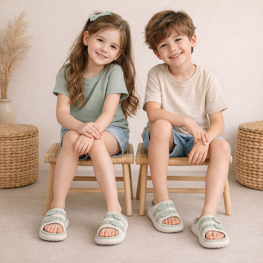 Bersache Extra Soft Classic Casual CHAPPAL with  Regular wear with Ultra Soft & Flexibility Technology Flip-Flop for Kids's-Green-6321.