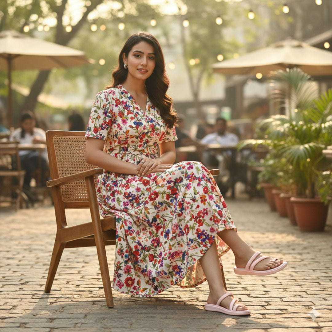 Bersache Extra Soft Classic Casual  with  Regular wear with Ultra Soft & Flexibility Technology Sandal for Women's-(6305-Pink).