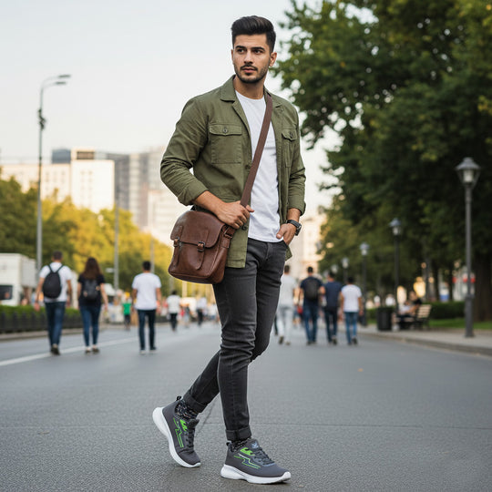 Bersache Premium Sports,Gym, Trending Stylish Running Shoes For Men (8086-Dark Grey)