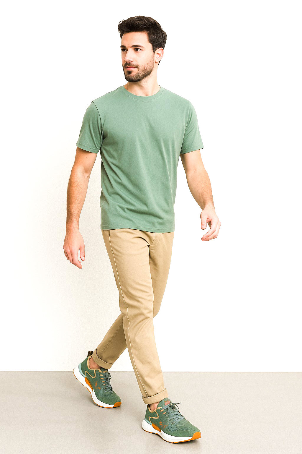 Bersache Premium Sports ,Gym, Trending Stylish Running Shoes For Men (9204-Grey/Orange)