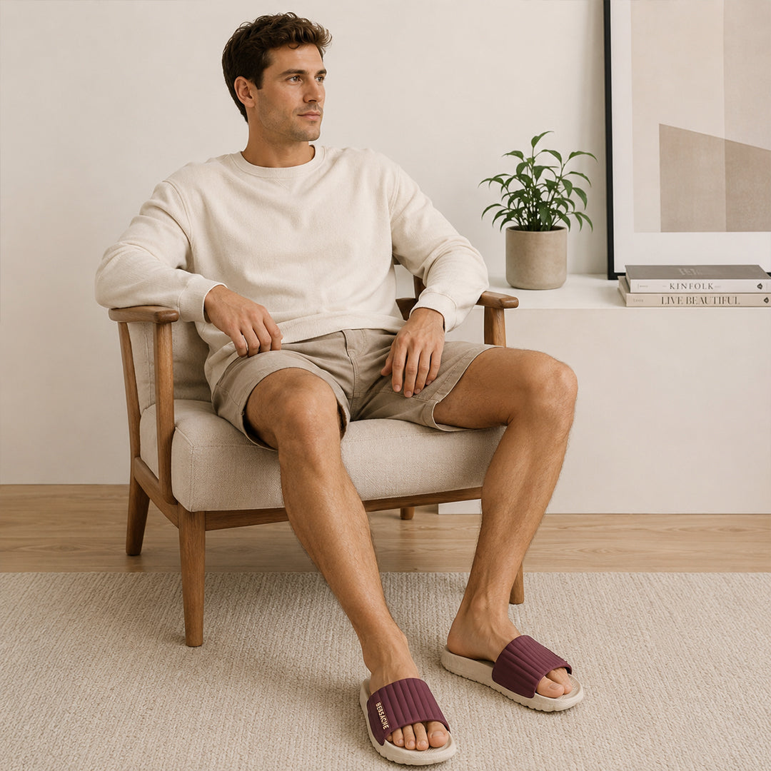 Bersache Extra Soft Classic Casual with  Regular wear with Ultra Soft & Flexibility Technology Sandal For Men's-(beige)-6330.