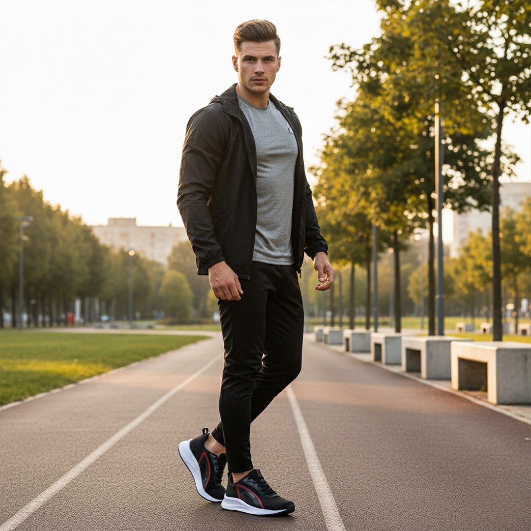 Bersache Lightweight Casual Sneaker Shoes For Men (Black-8091)