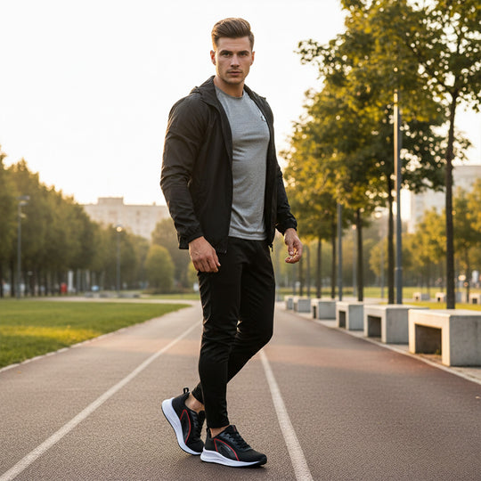 Bersache Lightweight Casual Sneaker Shoes For Men (Black-8091)