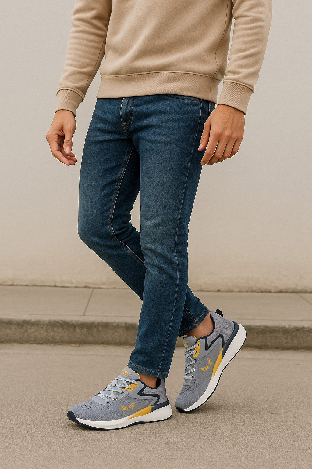 Bersache Premium Sports ,Gym, Trending Stylish Running Shoes For Men (9203-Grey).