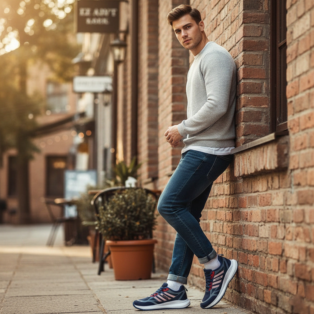 Bersache Premium Sports,Gym, Trending Stylish Running Shoes For Men (8072-Blue)