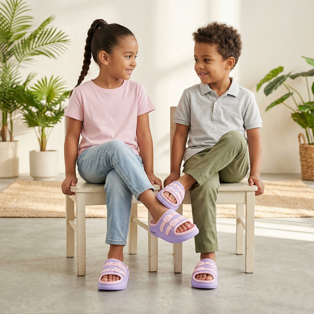 Bersache Extra Soft Classic Casual CHAPPAL with  Regular wear with Ultra Soft & Flexibility Technology Flip-Flop for Kids's-Purple-6322.