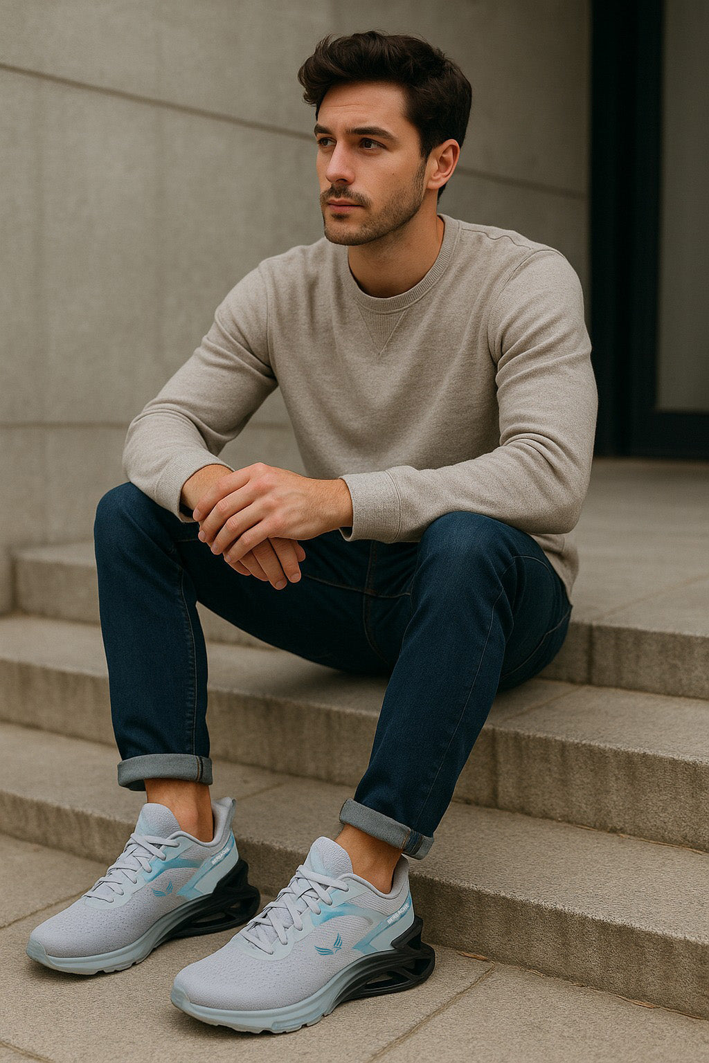Bersache Premium Casual ,Gym, Trending Stylish Running Shoes For Men  (9194-Grey).