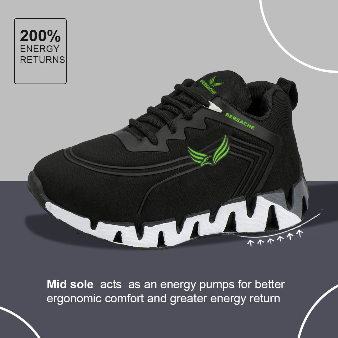 Bersache Casual Sneaker shoe for Kids|Soft Cushioned Insole,Slip-Resistance Casuals For Kids - Green- 8100.