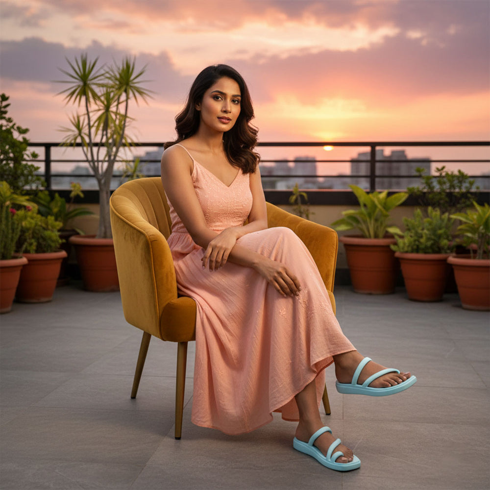 Bersache Extra Soft Classic Casual  with  Regular wear with Ultra Soft & Flexibility Technology Slipper for Women's-(6303-Blue)