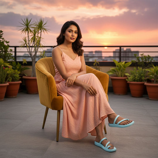 Bersache Extra Soft Classic Casual  with  Regular wear with Ultra Soft & Flexibility Technology Slipper for Women's-(6303-Blue)