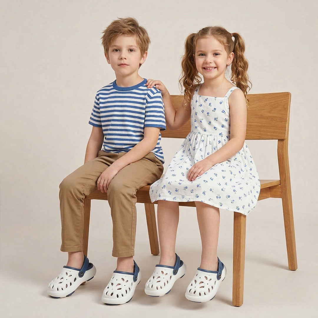 Bersache Extra Soft Classic Casual CHAPPAL with  Regular wear with Ultra Soft & Flexibility Technology Flip-Flop for Kids's-White-6317.