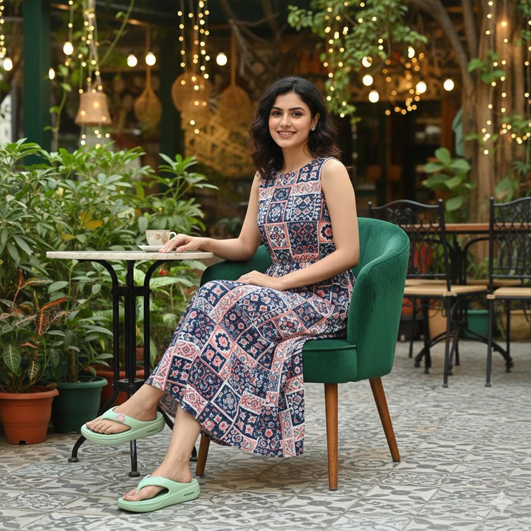 Bersache Extra Soft Classic Casual  with Regular wear with Ultra Soft & Flexibility Technology Sandals for Women's-(6297-Green).