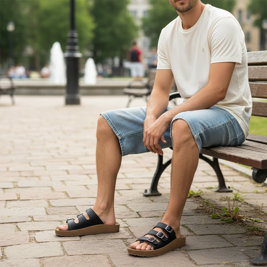 Bersache Extra Soft Classic Casual with Back Strap Regular wear with Ultra Soft & Flexibility Technology Flip-Flop for Men's/ Boy's-(Black-6223)