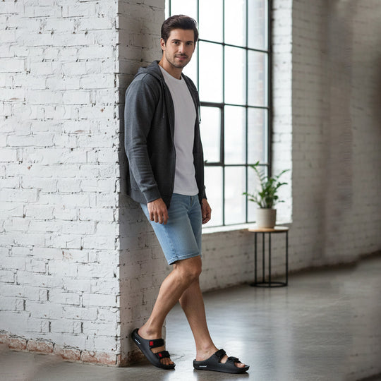 Bersache Extra Soft Classic Casual with  Regular wear with Ultra Soft & Flexibility Technology Slipper For Men's & Boy's-(Black-6266)