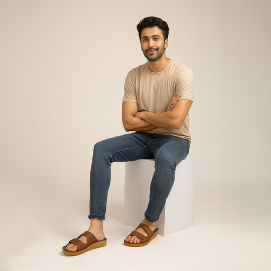 Bersache Extra Soft Classic Casual with  Regular wear with Ultra Soft & Flexibility Technology Sandal For Men's & Boy's-Brown-6221