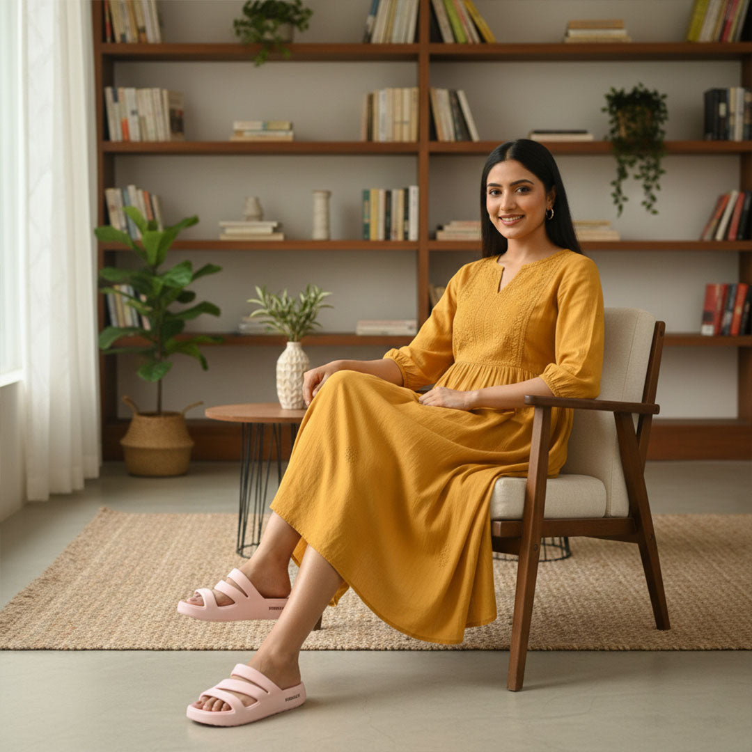 Bersache Extra Soft Classic Casual  with  Regular wear with Ultra Soft & Flexibility Technology Sandal for Women's-(6310-Pink)