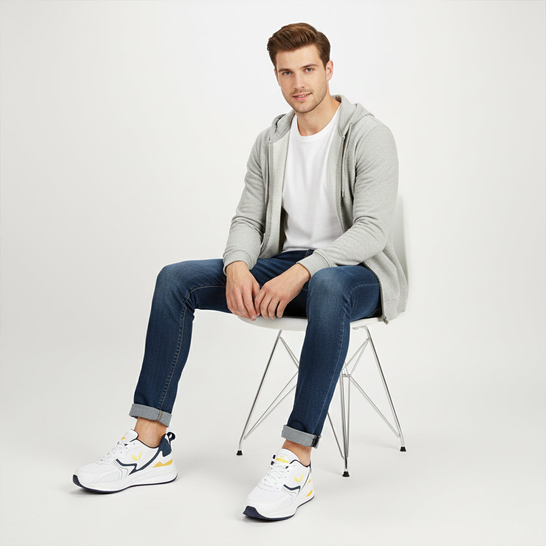 Bersache Casual Sneaker shoe for Men| Soft Cushioned Insole , Slip-Resistance Casuals For Men (8116-White)