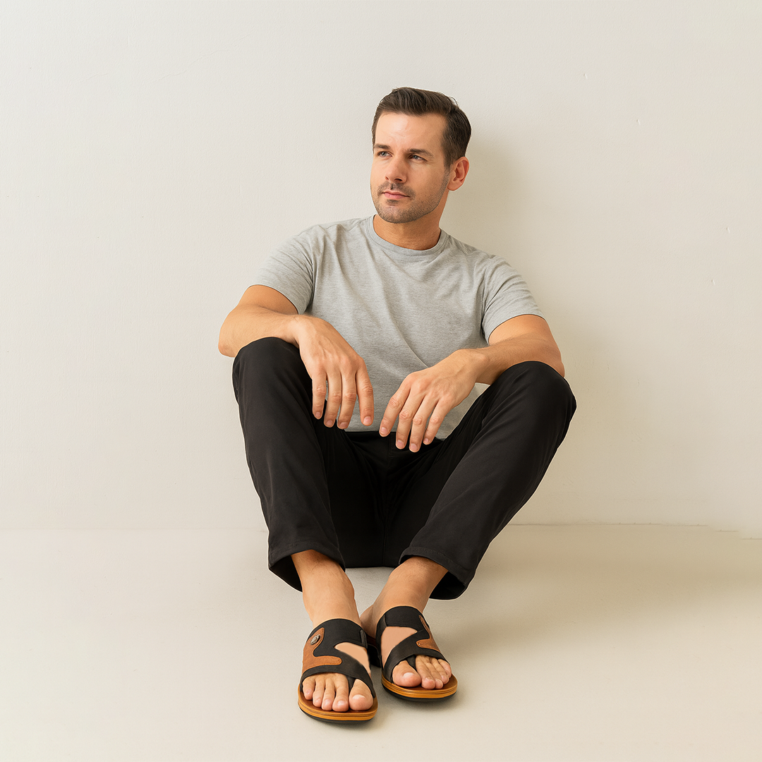 Bersache Extra Soft Classic Casual with  Regular wear with Ultra Soft & Flexibility Technology Sandal For Men's & Boy's-Black-6216