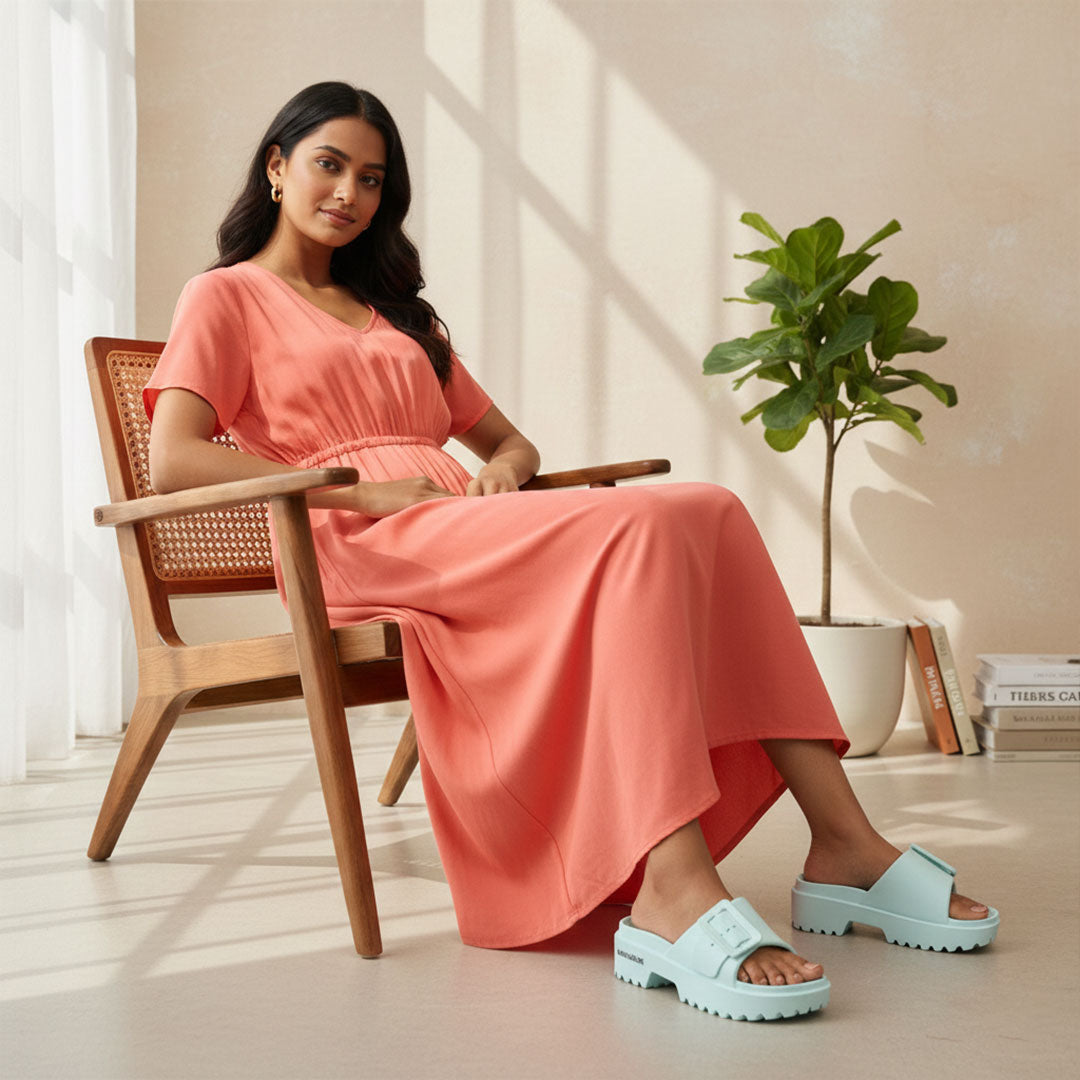 Bersache Extra Soft Classic Casual  with  Regular wear with Ultra Soft & Flexibility Technology Sandal for Women's-(6306-Blue)