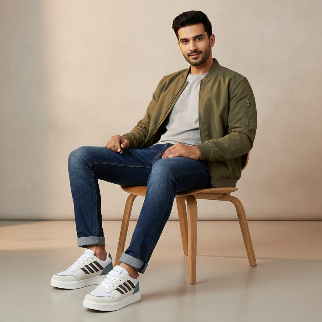 Bersache Casual Sneaker shoe for Men| Soft Cushioned Insole , Slip-Resistance Casuals For Men (White-8135)